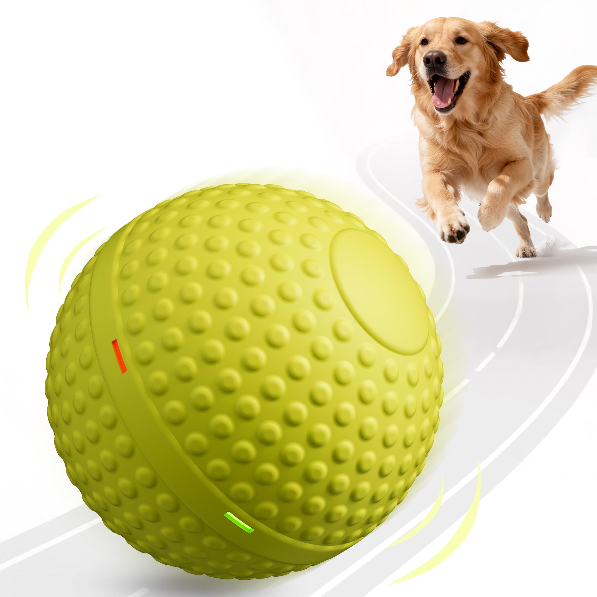 SNOYWEN Balle interactive pour chien, mouvement automatique (jaune)