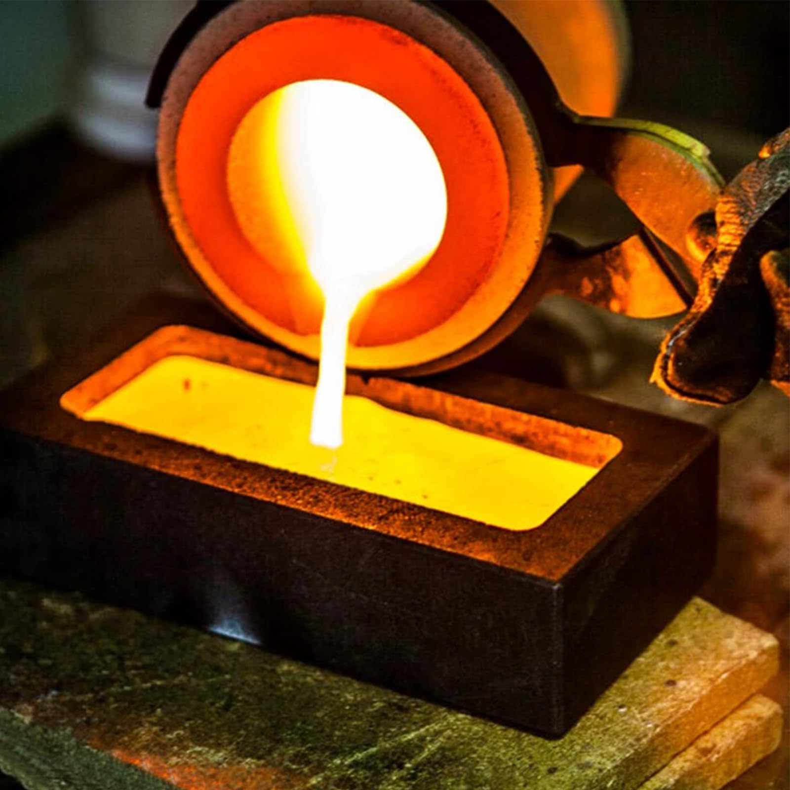 3 Pz Stampo per Grafite, Stampo in Grafite, Kit di Fusione Della Torcia di Metallo Prezioso per La Fusione dei Metalli Fusione Raffinazione Oro Argento Rame Ottone Alluminio