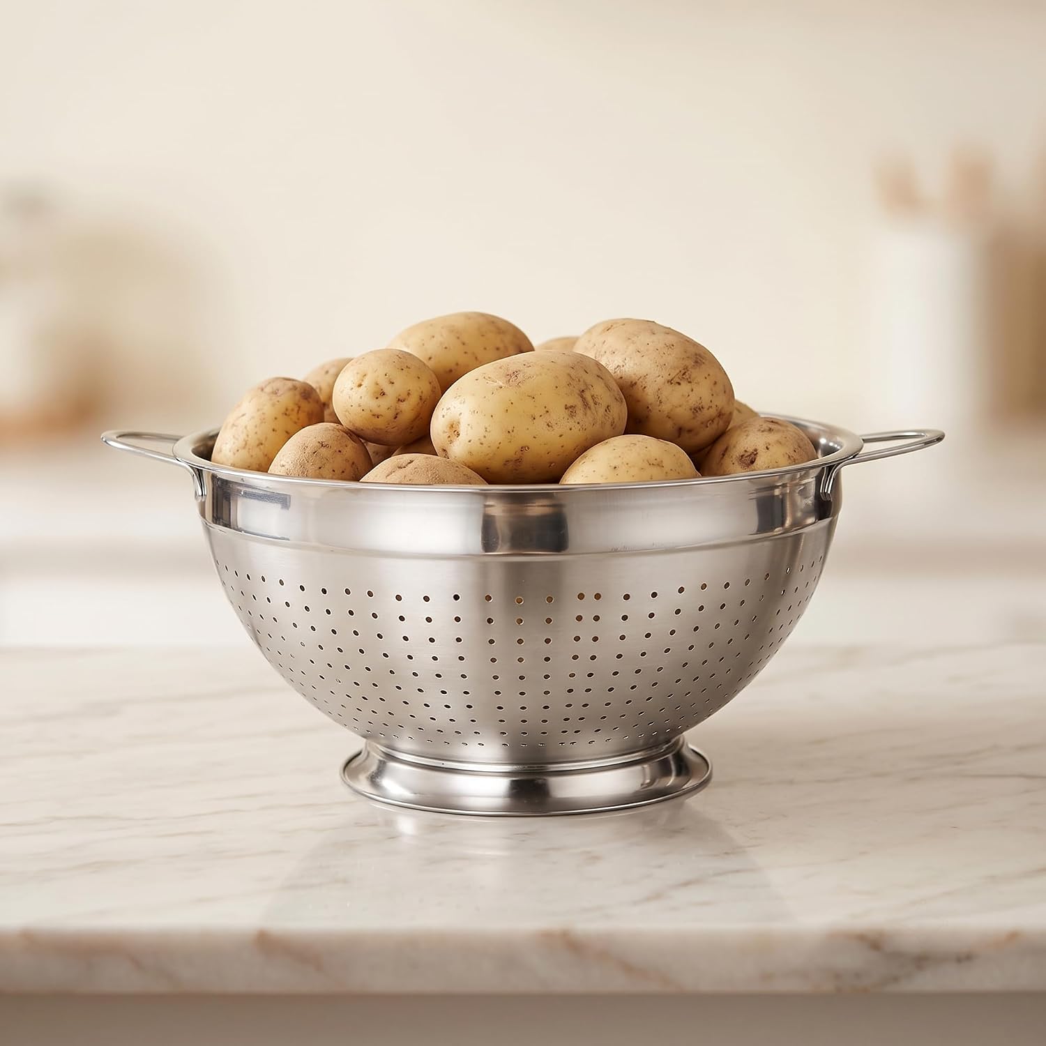 2 Pack 5 Quart Stainless Steel Colander with Handle
