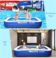 Vista 7 de Piscina inflable para niños y adultos, 120 x 72 x 22 pulgadas, piscina familiar gruesa de gran tamaño para niños pequeños, al aire libre, jardín