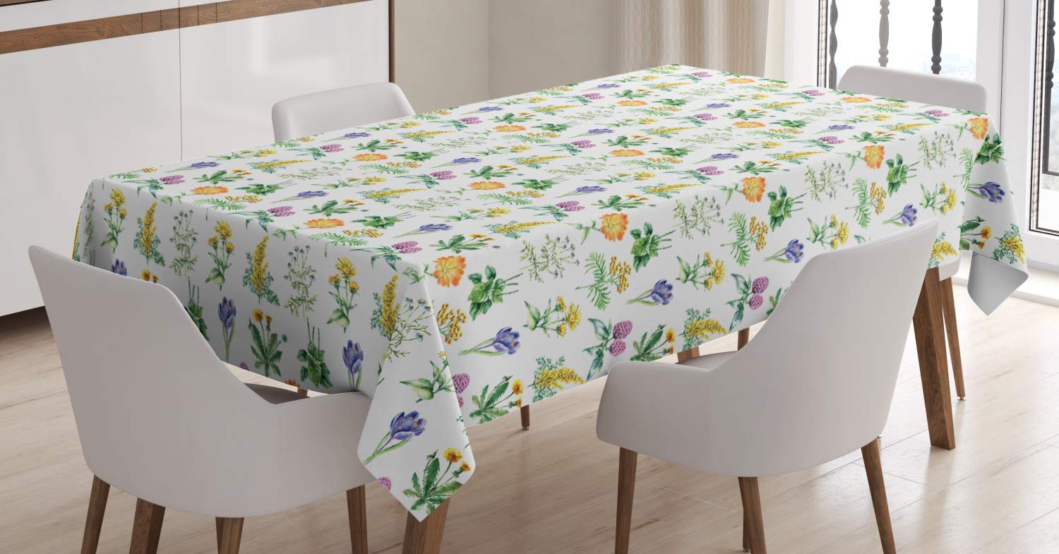 ABAKUHAUS Cardo Tovaglia da Esterno, Rotonda Leaf Ornament, Tovaglia da Picnic Lavabile Decorativa, 145 cm x 210 cm, Reseda Verde Verde Scuro