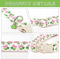 Vista 56 de Unique Style Paws - Collar rosa con hebilla de metal, duradero y lindo para perros pequeños a grandes