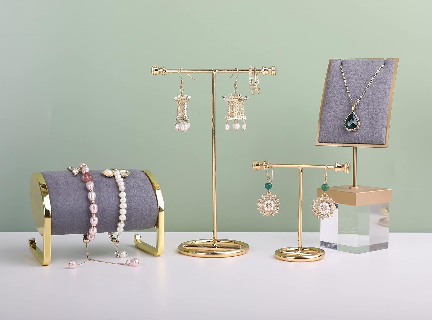 GemeShou 2pcs T Bar Earring Display Stand for selling Gold Metal Jewelry earring holders - Image 3