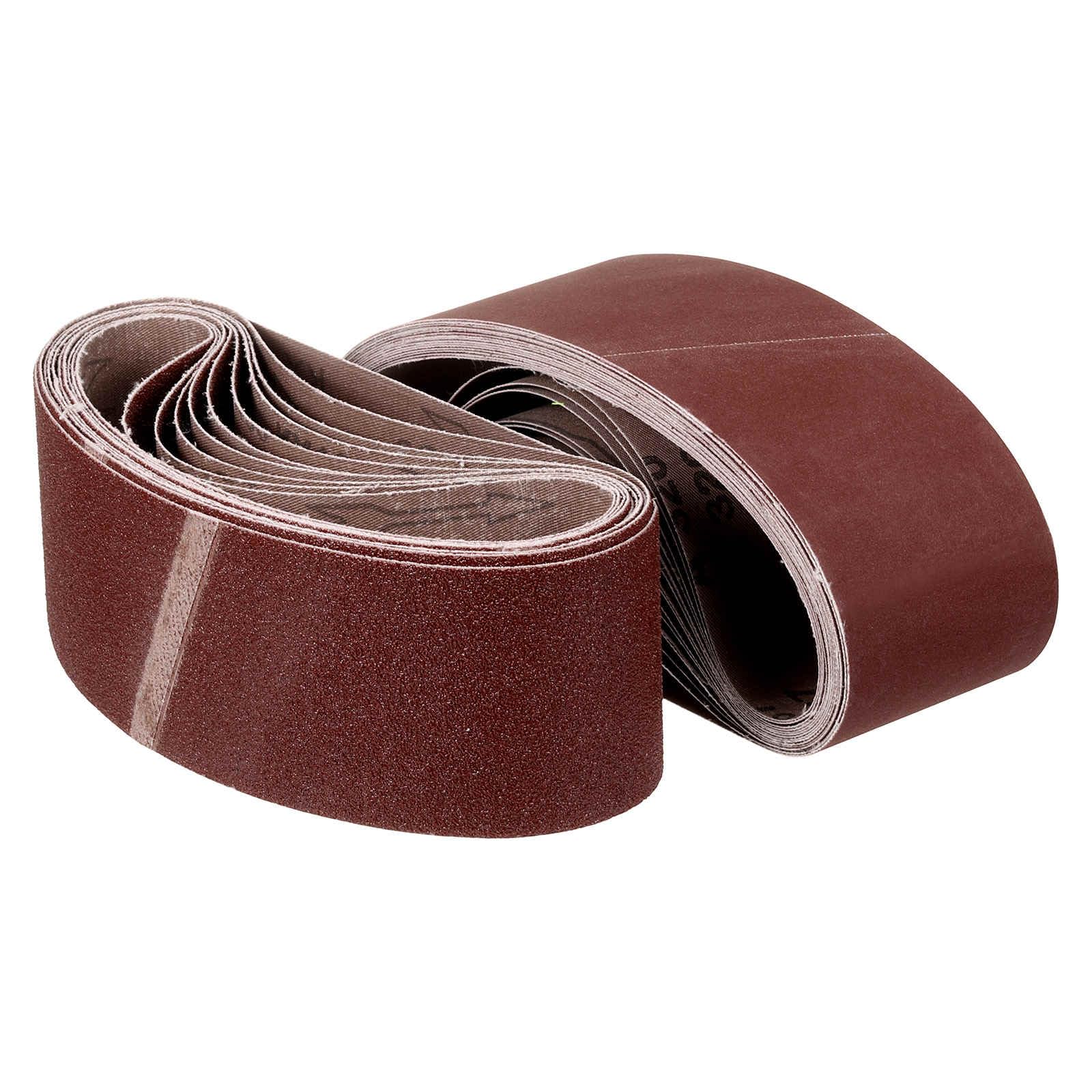 Banda de Lijado de 100mm x 610mm, 24 Pzs 60/120/150/240/320/400 Grit Bandas para Afilar Cuchillos para Cuchillos Afilador Herramienta de Tallado para Lijadora de Banda Carpintería