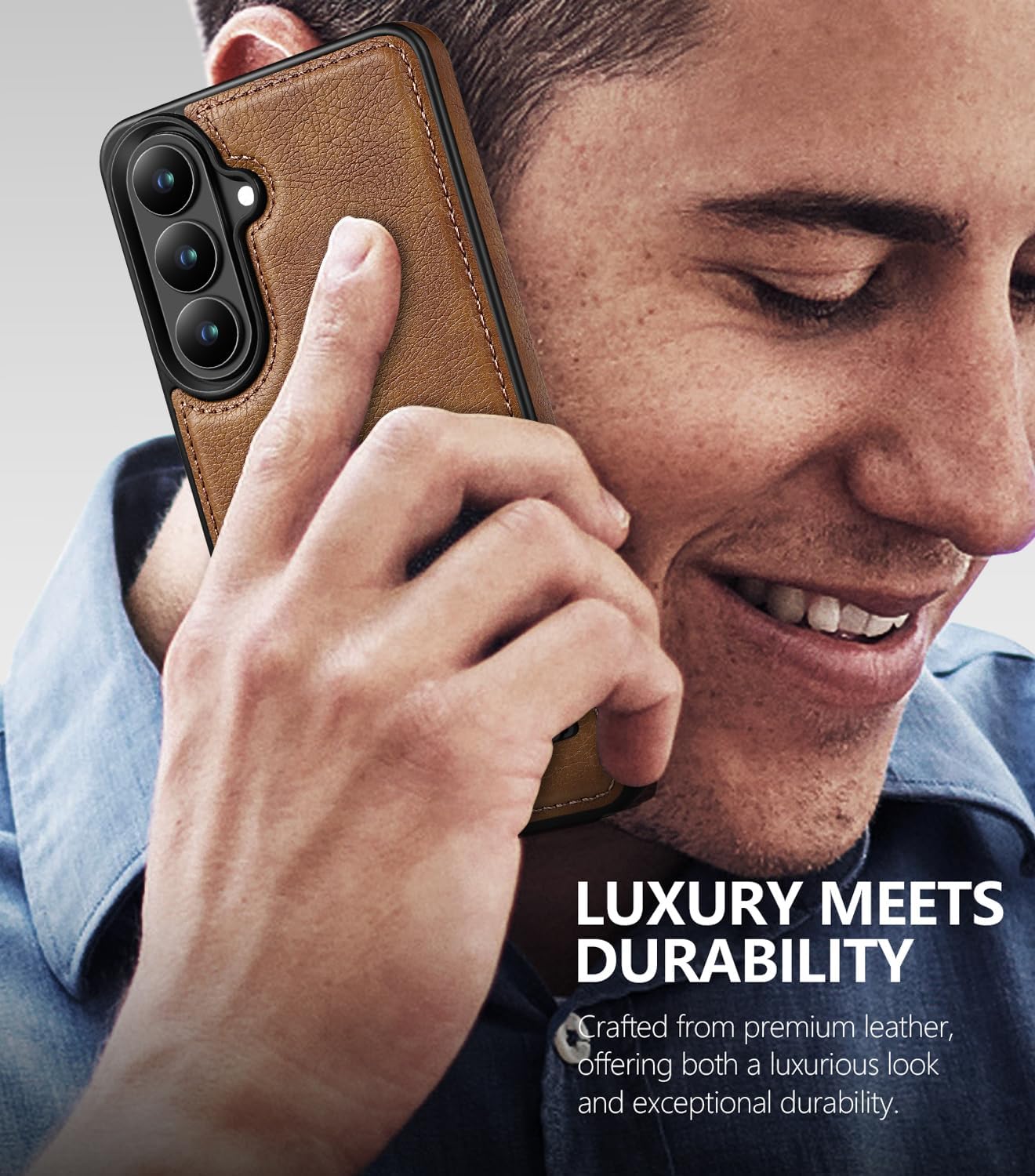 WTCASE Strong Magnetic for Samsung Galaxy S26 Plus Leather Case with Stand,[Compatible with MagSafe], Slim Adjustable Kickstand Phone Cover (Brown, S26 Plus)