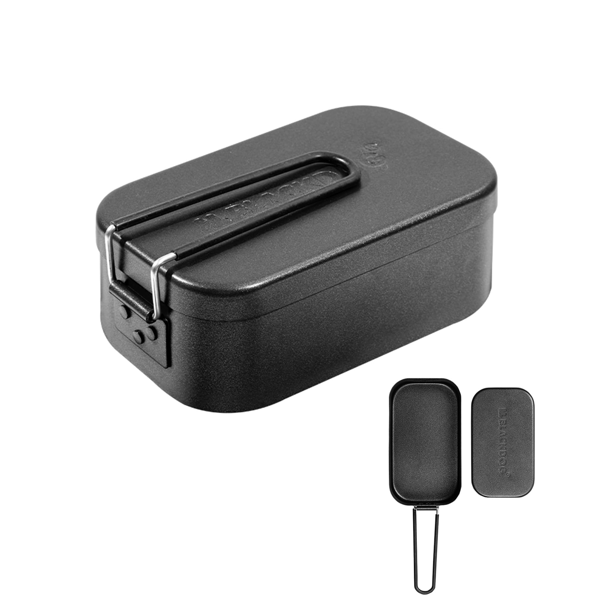 Blackdog Camping Mess Tin Large Capacity 800ml Lid Pan-Fry Steak Non-Stick Coating Heat-Resistant Handle Tins Cooking Cookware Aluminium Alloy Lunch Box