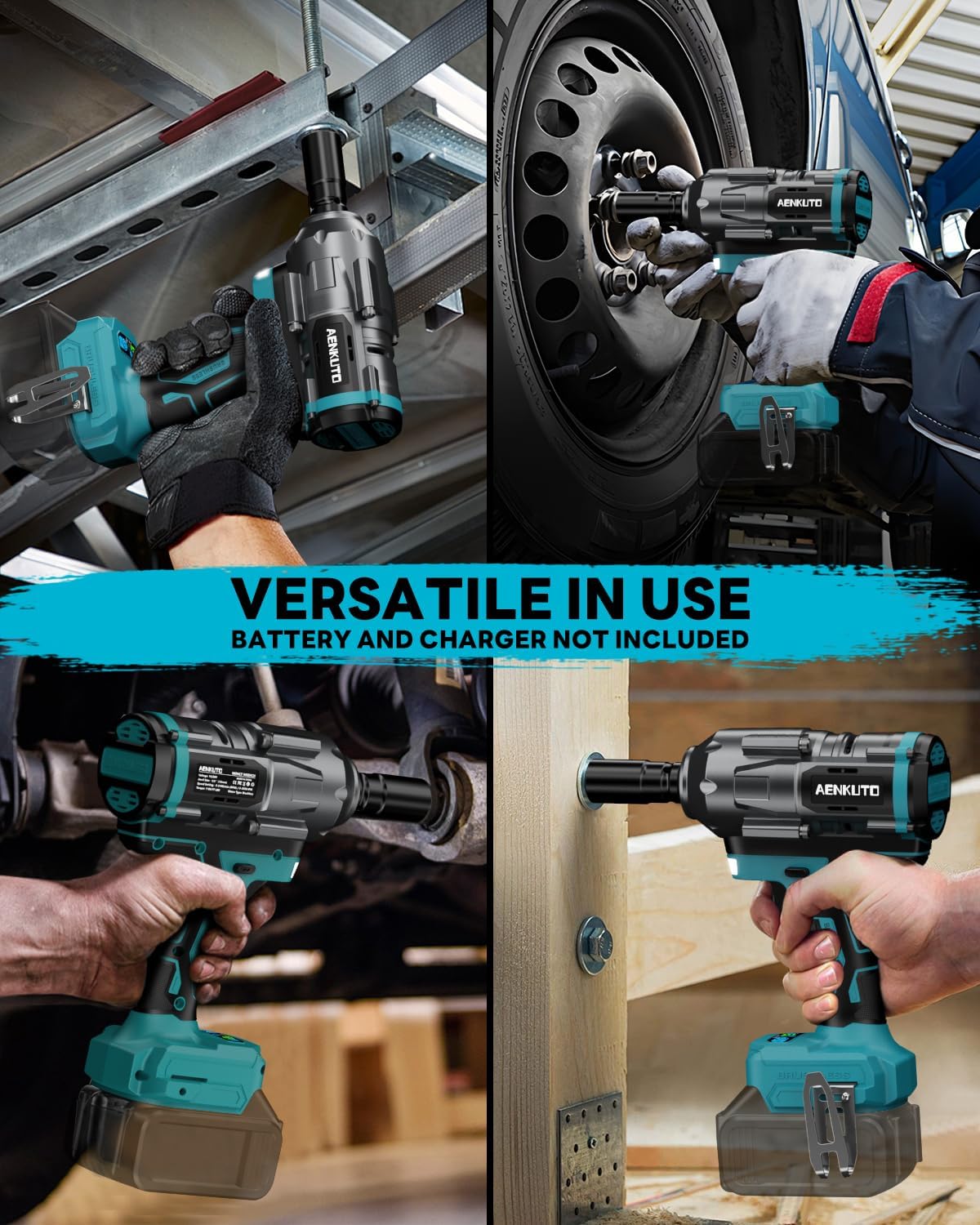 Cordless Impact Wrench for Makita 18V Battery,1500Nm (1106 Ft-Lbs) 1/2" Brushless Impact Gun, LED Work Light, 3-Speed High Torque Power Tool for Tire Removal, Rusted Bolts (No Battery)