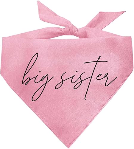 Miniatura 8 de Big Sister Script - Bandana bohemia para perro, 100% algodón, triángulo ajustable, para sesión de fotos de anuncio de embarazo, hecha en Estados