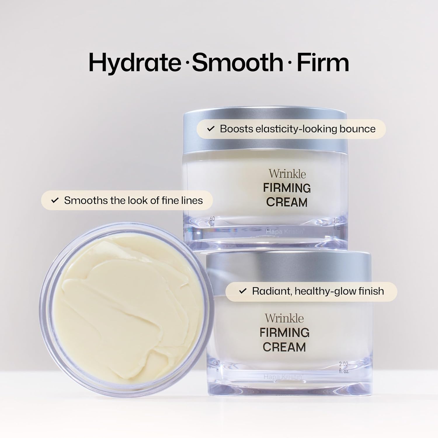 HAPA KRISTIN Anti-Aging Skin Tightening Face Moisturizer with Vegan Collagen, Hyaluronic Acid, and Niacinamide - Korean Skincare for Fine Lines and Wrinkels, 2 Fl Oz
