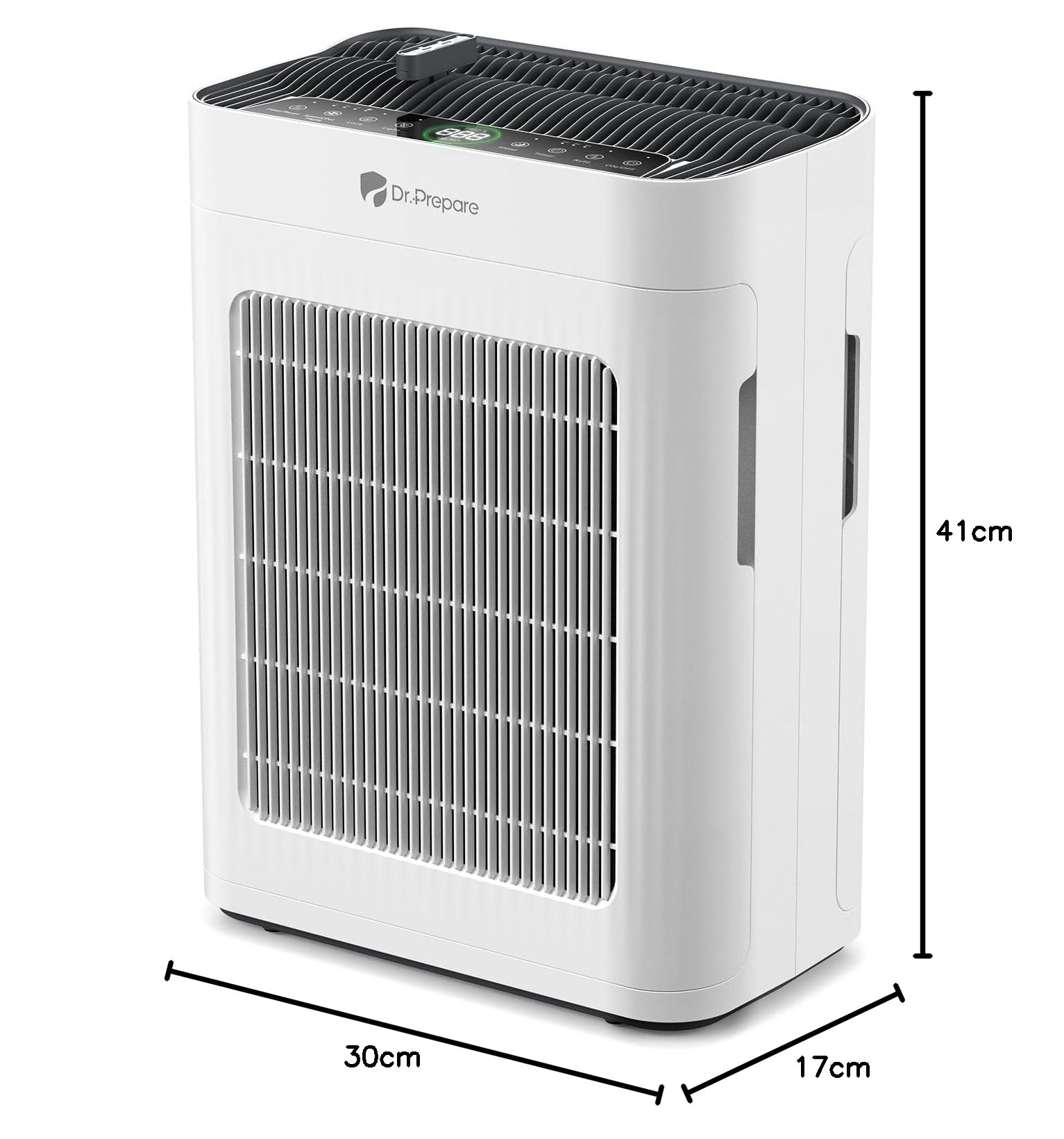 DR.PREPARE Purificateur d'air Maison, Pet Mode, Double Aspiration, Jusqu'à 100 m², Mode Nuit, Silencieux 20dB, Pré-filtre Lavable, Capteur Intelligent de Qualité d'Air PM2.5, Pour Chambres, Bureaux