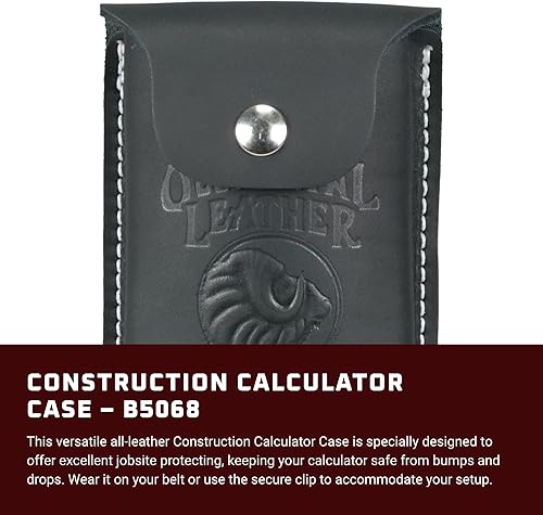Miniatura 2 de Occidental Leather Estuche para calculadora de construcción, color negro, se adapta a cinturón de hasta 3 pulgadas, fabricado en Estados Unidos