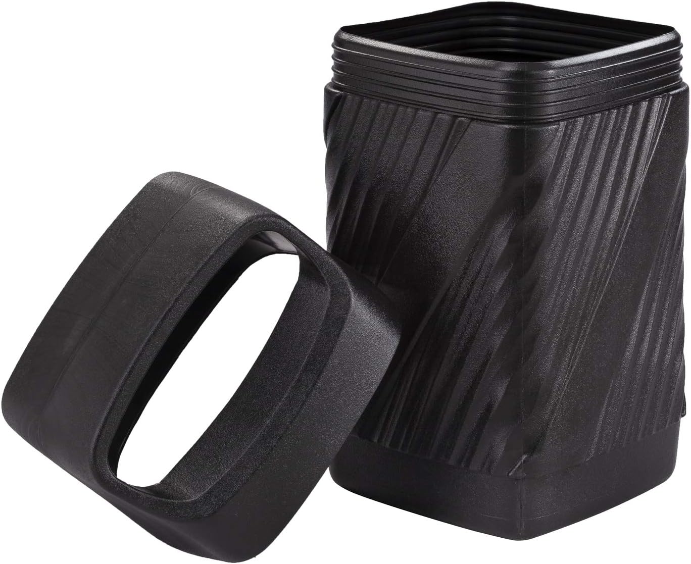 Safco Twist Trash Can, 32 Gallons, Indoor and Outdoor Use, Durable & Weather-Resistant Commercial Garbage Can, Black