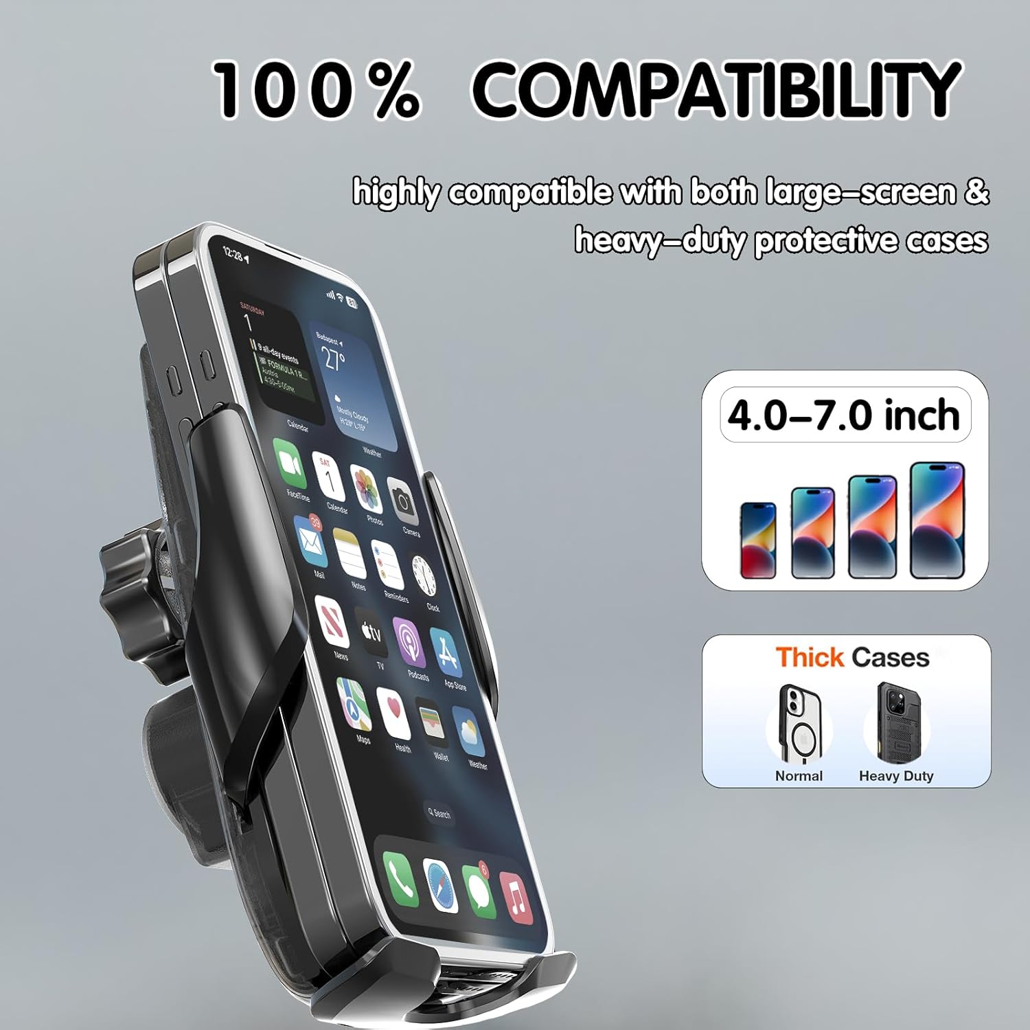 Car Phone Mount for BMW X5 2019–2023, X6 2020–2022 & X7 2019–2022, 15W Fast Charging Auto-Clamping BMW X5 Phone Holder, Stable Reinforced Ball Joint, 360° Adjustable Car Accessories