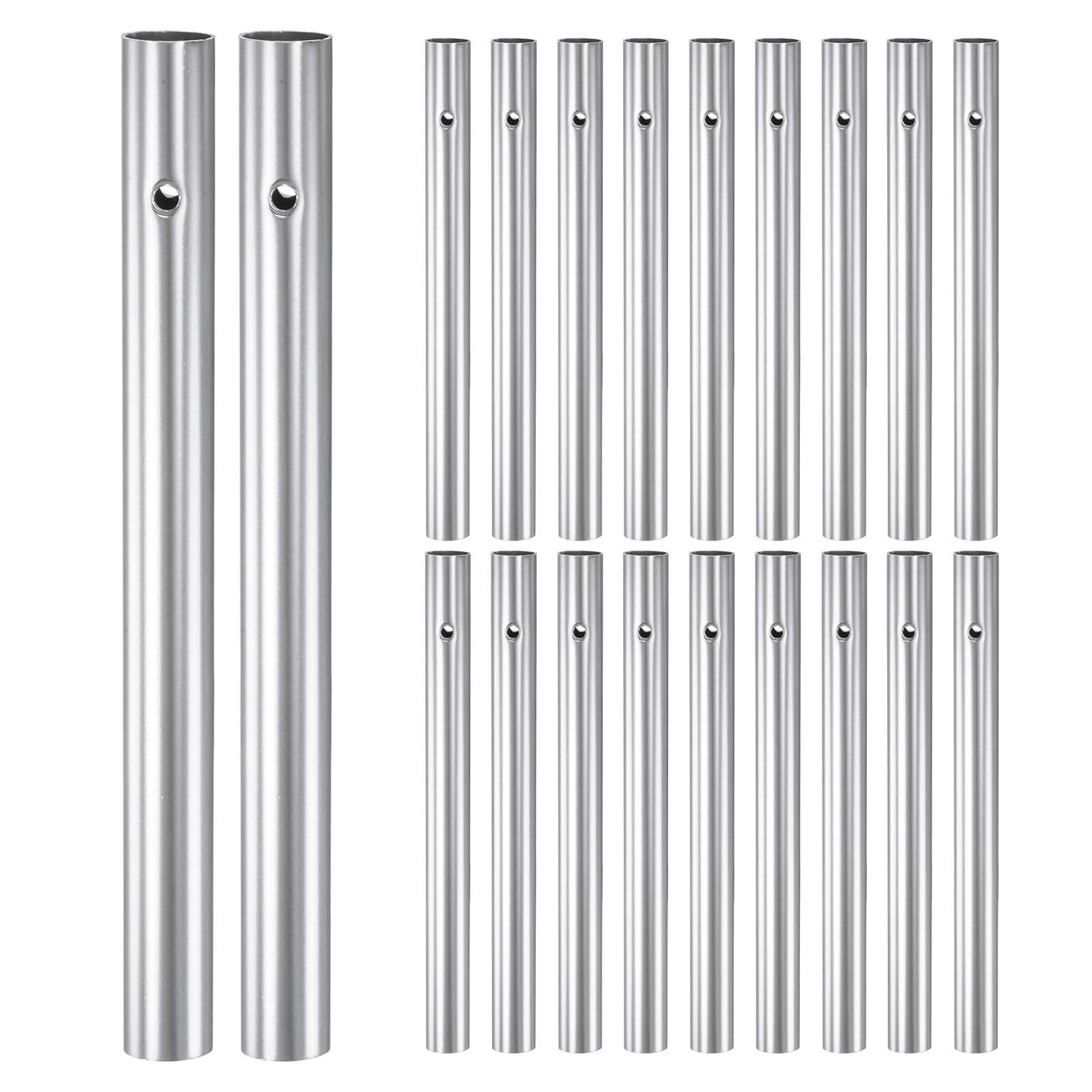 M METERXITY 20-Pack Wind Chime Tubes 1x11cm, Metal Wind Bell, Silver