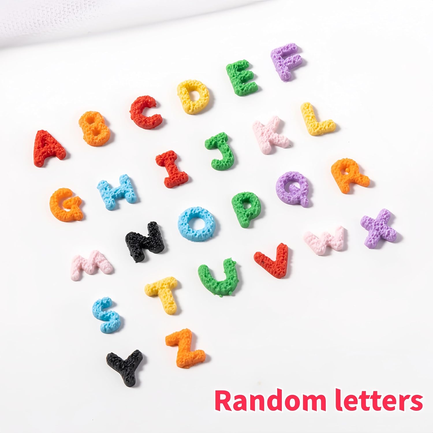 250Pcs Letter Nail Art Charms Resin Flatback Alphabet Nail Gems Random Candy Color Nail Rhinestones Kawaii Mini Rainbow Nails Design Rainbow Nail Art Accessories for Women Manicure DIY Craft Supplies - Image 3
