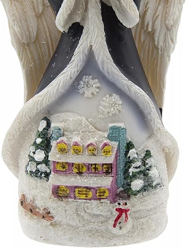 Miniatura 6 de Joyful Moments - Figura de ángel de 5 pulgadas con pedestal iluminado que cambia de color