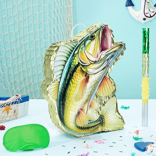 Miniatura 157 de WERNNSAI - Piñata de sirena plegable, piñata de cumpleaños con flecos que incluye cuerda para jalar, venda y bate. Decoraciones