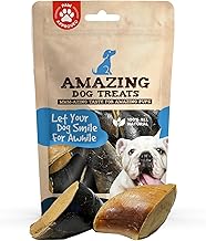 Amazing Dog Treats Peanut Butter Stuffed Cow Hooves (10 Count) - Filled Bones for Dogs