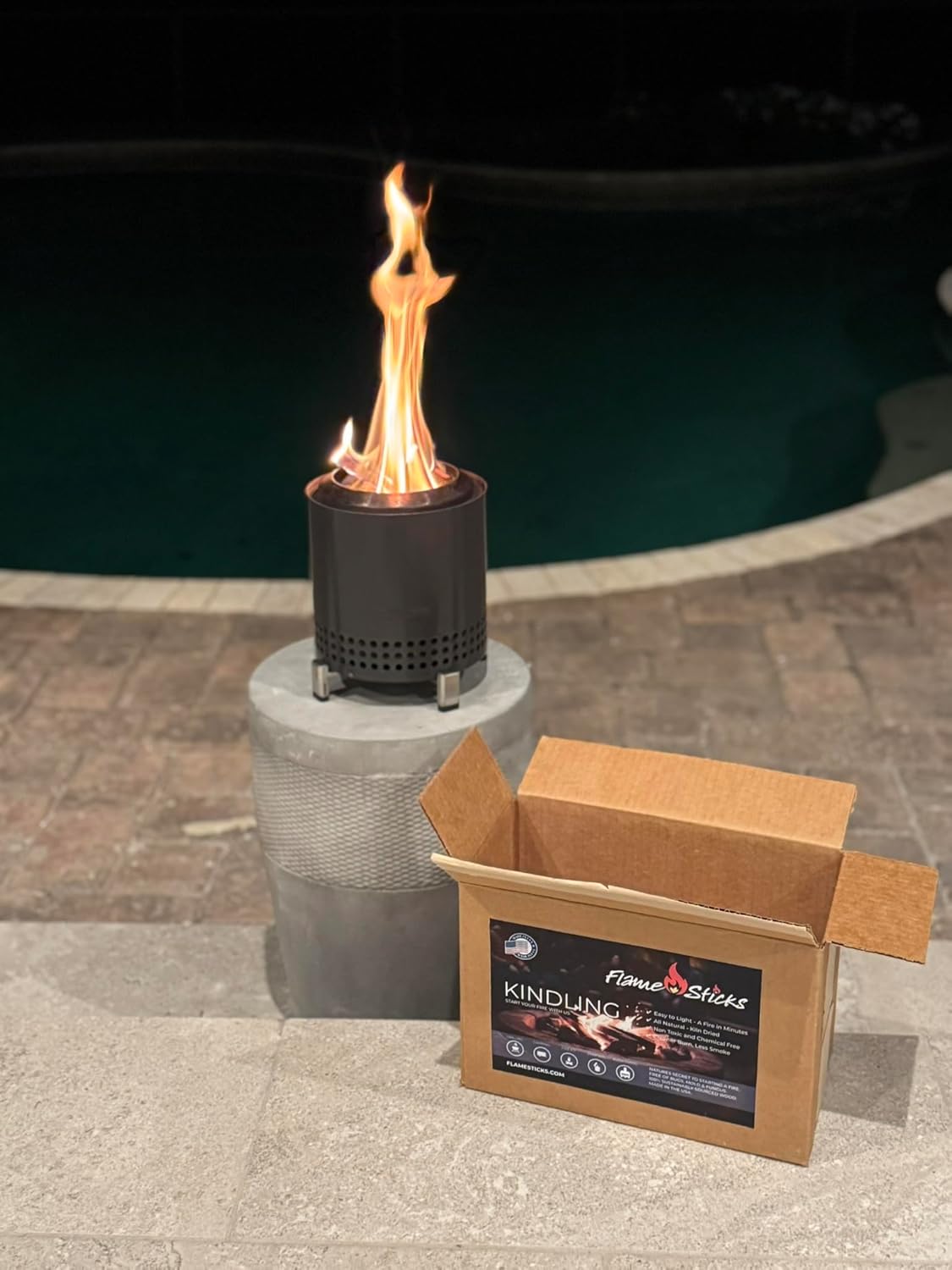 Flame Sticks Natural Wood Kindling 7–8 lbs of 5-6" Long Kiln-Dried Fire Starter Sticks, 100% Chemical-Free – Easy Lighting for Campfires, Fire Pits, Grills, Pizza Ovens & Wood Stoves