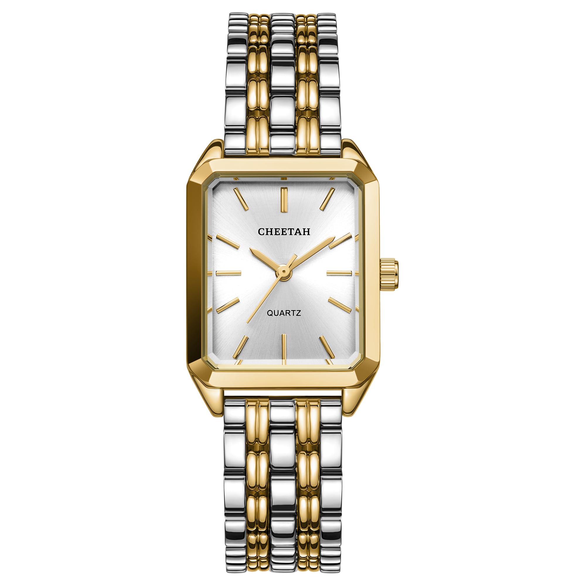 CHEETAH Women's Gold-Tone Dainty Watch Retro Style Rectangular Case