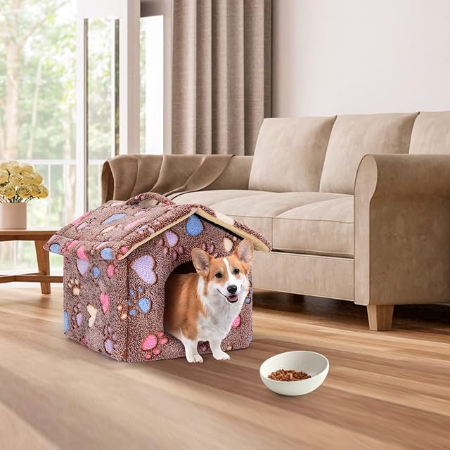 Foto 8 de 8 de Nobleza Caseta para Perros,Casa Gatos Interior, Cama para Perro con Colchón Extraíble, Plegable Casa para Gato