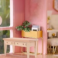 Vista 6 de Muebles de casa de muñecas de madera: Juego de muebles de mesa y silla de muñecas Silla de escritorio en miniatura para accesorios de mini casa