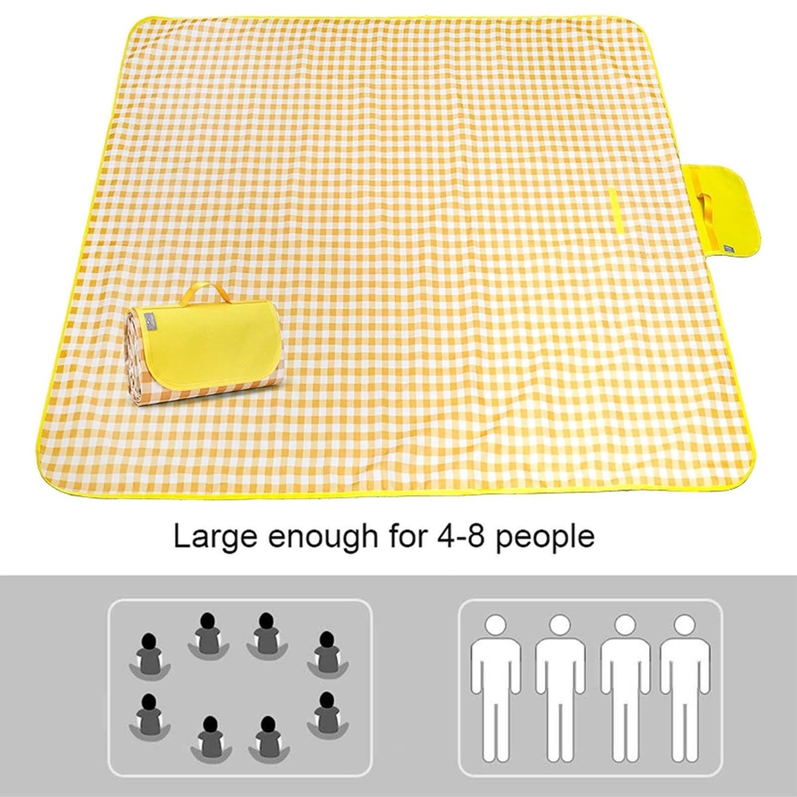 Couverture de Pique Niques, 200 x 200 cm, Natte de Plage Imperméable, Tapis Pique Niques Nappe Picnic pour Extérieur Camping Parc Cour (Color : Red Grid)