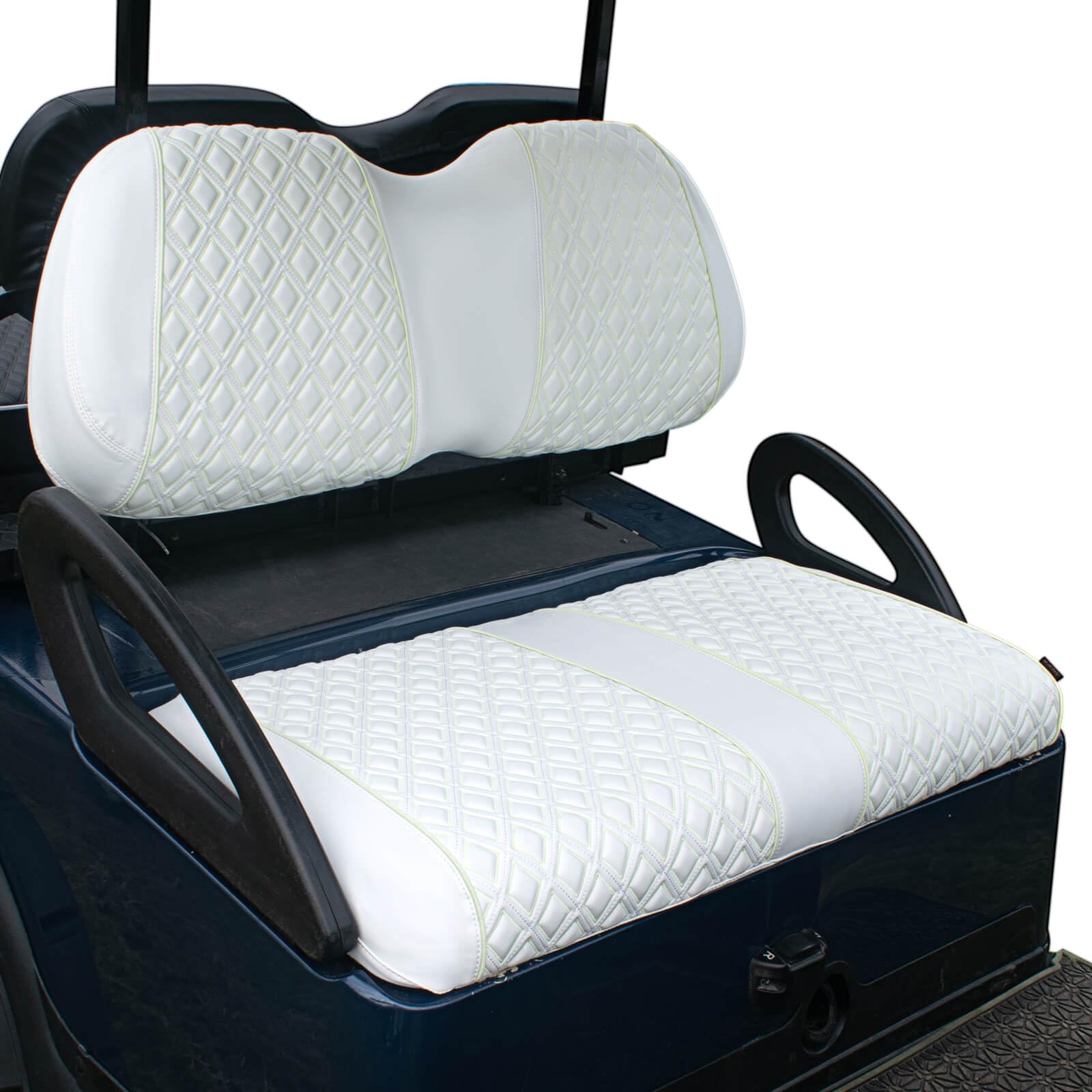 NOKINS Golf Cart Seat Covers Fit for Club Car Precedent OEM Ordinary Front Seat Cushion, Backrest Vinyl Leather Golf Cart Glow Seat Cover, Litte Diamond White Luminous Seat Covers