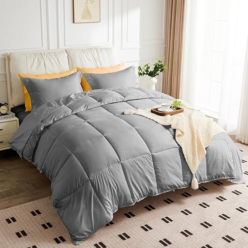 Miniatura 1 de JOKOLO Juego de edredón tamaño King, 3 piezas, 1 edredón reversible y 2 fundas de almohada, suave, acolchado, cálido y esponjoso para todas las