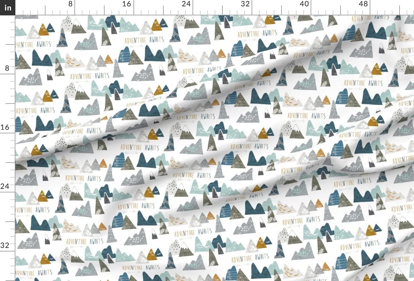 Spoonflower Fabric - Mountain, Adventure, White, Explore, Outdoors, Camping, Boy, Nursery, Printed on Minky Fabric Fat Quarter - Sewing Baby Blankets Quilt Backing Plush