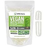 XPRS Nutra Size 3 Empty Capsules - 100 Count Clear Empty Vegan Capsules - Vegetarian Pills - DIY Vegetable Capsule Filling - Veggie Pill Caps