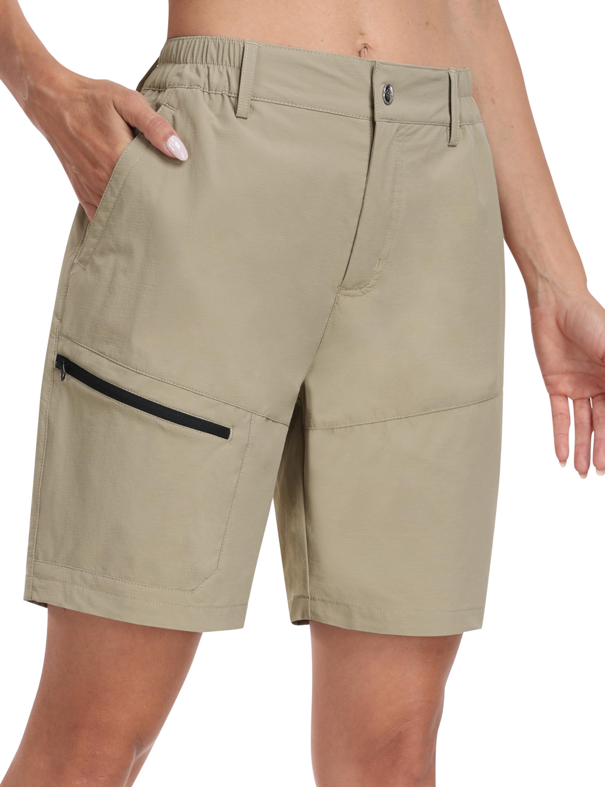 MoFiz Pantacourt léger pour femme - Capris décontracté pour voyage d'été - Short ample avec poches zippées, A04-bleu marine, Taille 3XL