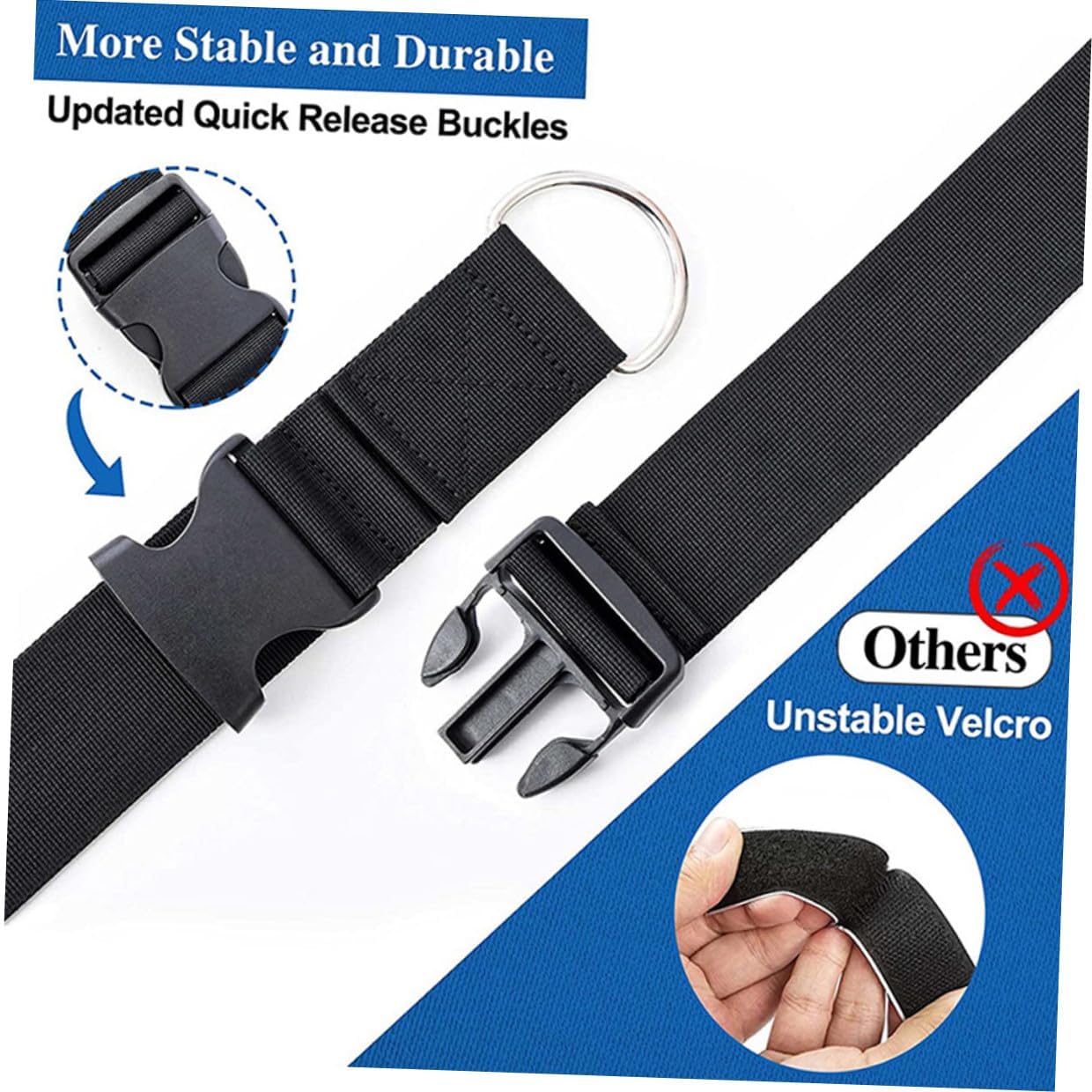 Adjustable Wall-mounted Hanging Storage Strap for Garage Organizer Multi-use Wall Storage Belt with Buckles 2pcs Set for Tool and Equipment