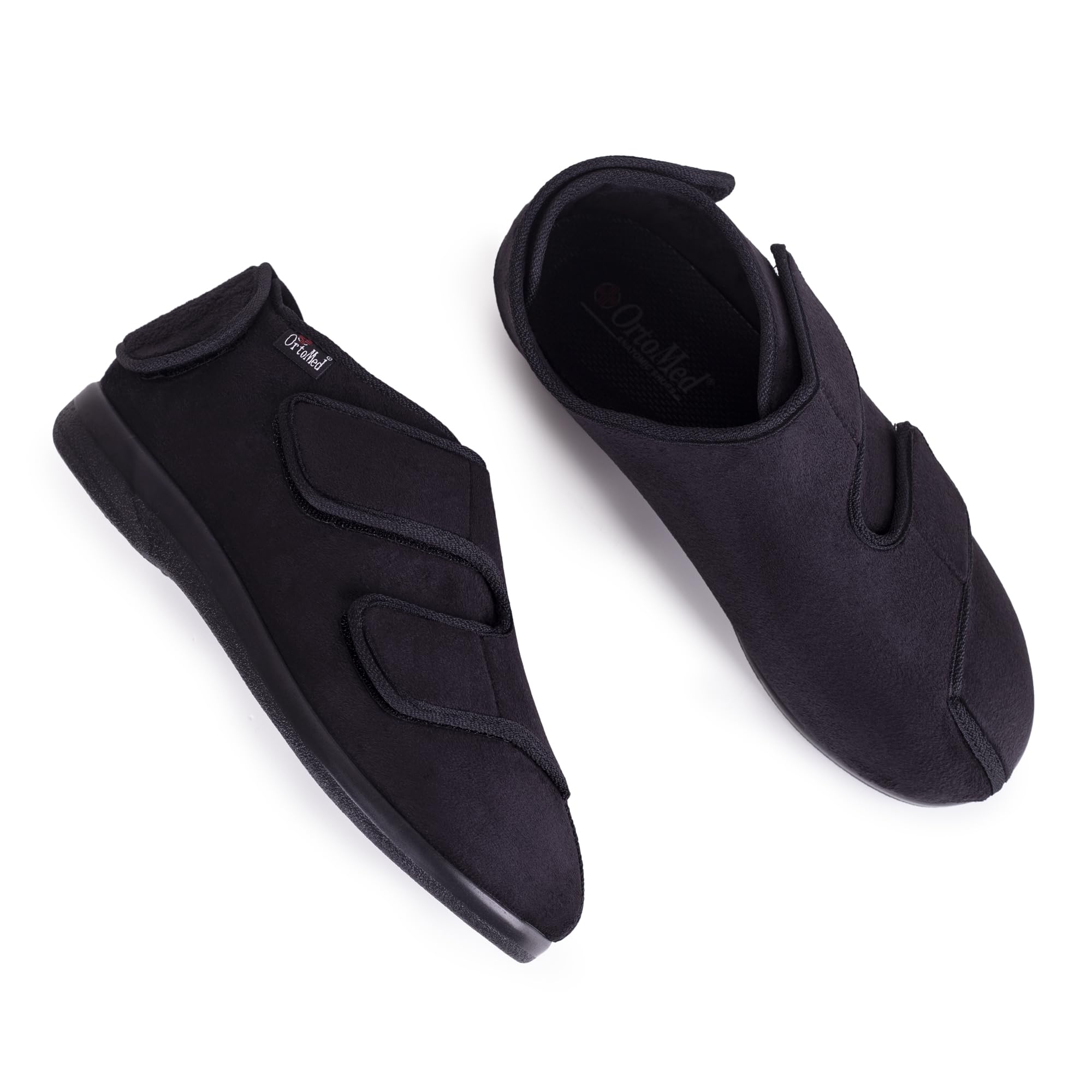 Woolee Verbandschuhe Damen Herren mit Extra Weitem Einstieg & Klettverschluss – Orthopädische Diabetiker Hausschuhe Leicht & Anpassungsfähig - für Empfindliche Füße