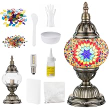 Marrakech DIY Turkish Mosaic Lamp Kit for Adult, Handmade Stained Glass Kit | DIY Moroccan Lamp Kit, Fun & Beginner Friendly Mosaic Art Craft Project, Perfect Craft Gifts for Family Friends Team Building