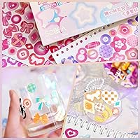Vista 4 de Libro de 2500 Calcomanías Kpop para Tarjetas Fotográficas - Purpurina, Mariposa, Corazón, Cintas, Calcomanías Decorativas para Niños, Niñas, Chicos