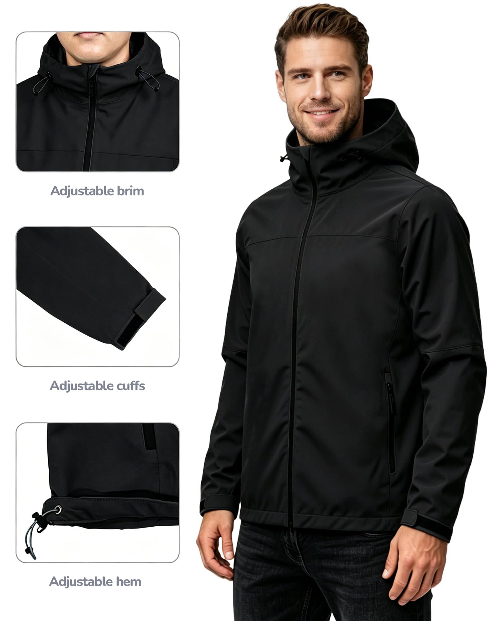 Veste Imperméable Homme Imperméable et légère Veste de pluie pour homme veste de pluie pour le cyclisme, la randonnée et l'escalade