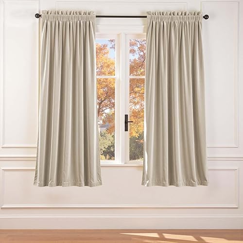 Miniatura 137 de Lazzzy Cortinas Opacas de Terciopelo con Aislamiento Térmico para Ventanas de Habitación, Cortinas de Lujo Súper Suaves para Sala de Estar, Salvia