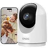 GNCC Camara Vigilancia WiFi Interior 355° PTZ 2K Cámara Vigilancia Interior con Seguimiento, para Adecuado para Bebés/Mascotas/Familia, Detección de IA, Audio Bidireccional, Visión Nocturna, 2,4GHz Blanco -1 Pack