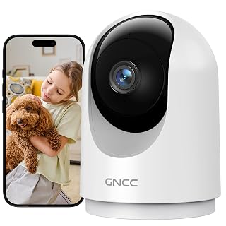 GNCC Camara Vigilancia WiFi Interior 355° PTZ 2K Cámara Vigilancia Interior con Seguimiento, para Adecuado para Bebés/Mascotas/Familia, Detección de IA, Audio Bidireccional, Visión Nocturna, 2,4GHz - Amazon product rated Grade A