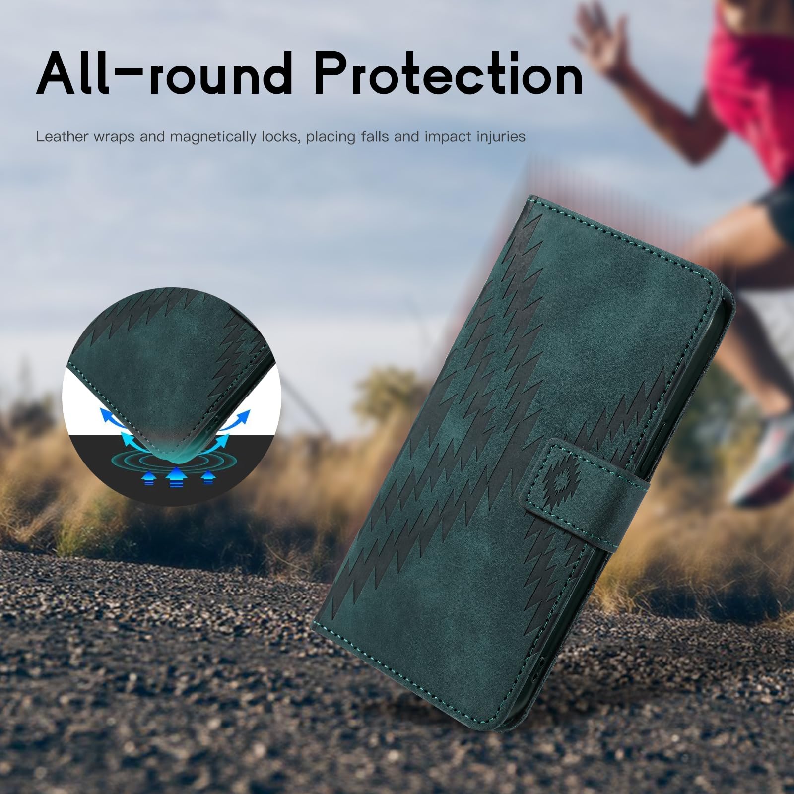 Etui na Telefon do Samsung Galaxy A25 5G 6.5 z Funkcją Stojaka, Wszechstronny Materiał Ochronny PU, Etui Odporne na Zarysowania i Upadki Samsung Galaxy A25 /SM-A256, Zielone