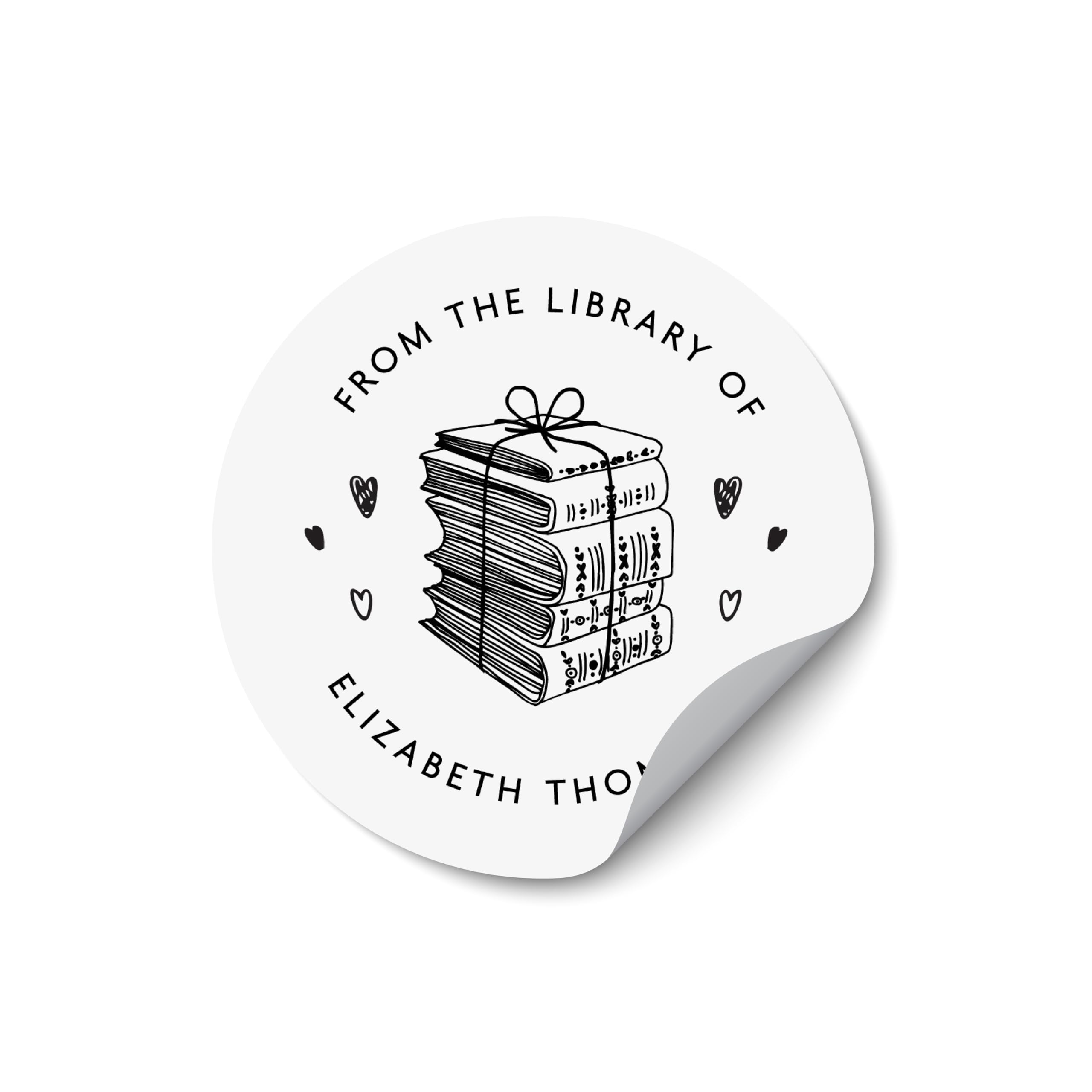 from The Library of Custom Name Stickers, Book Lover Gift Stickers, Personalized Book Stickers, Custom Book Ownership Stickers - BOOK10