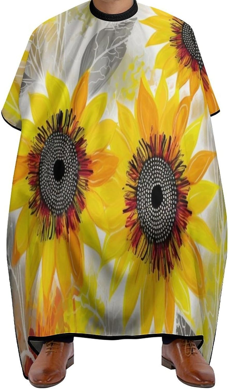 Capa para cortar cabello unisex con diseño de girasol