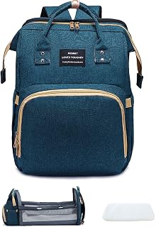 Diaper Bag Backpack, Multifunction Diaper Bags for Boys Girls, Portable Travel Back Pack Baby Shower Gifts, Nappy Changing Bag with Stroller Straps & Changing Pad,Blue