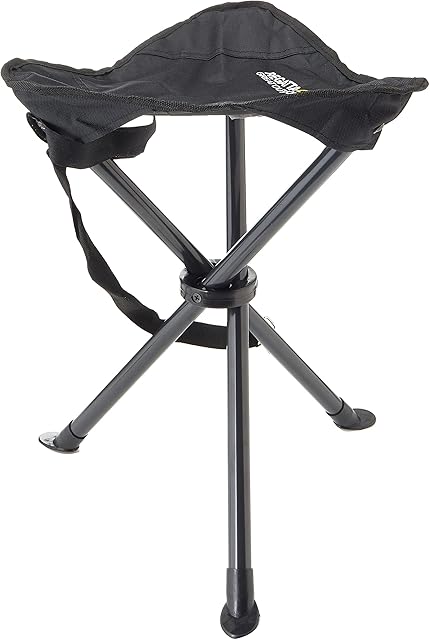 Regatta Unisex Adult Ternio Lightweight Folding Tripod Camping and Hiking Stool - Black, One Size