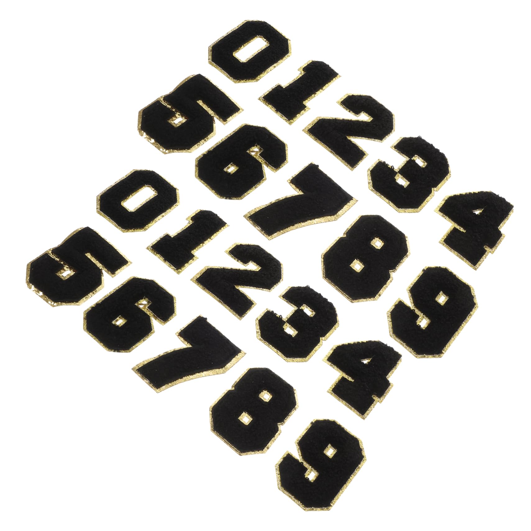 SHINEOFI 40 Stk digitaler Patch Kleidung Patch DIY Dekoration Dekorative Aufnäher bestickt aufnähen Nummer gestickte Aufnäher dekorative Kleiderflicken Hutflecken Stoffdekor Polyester Black