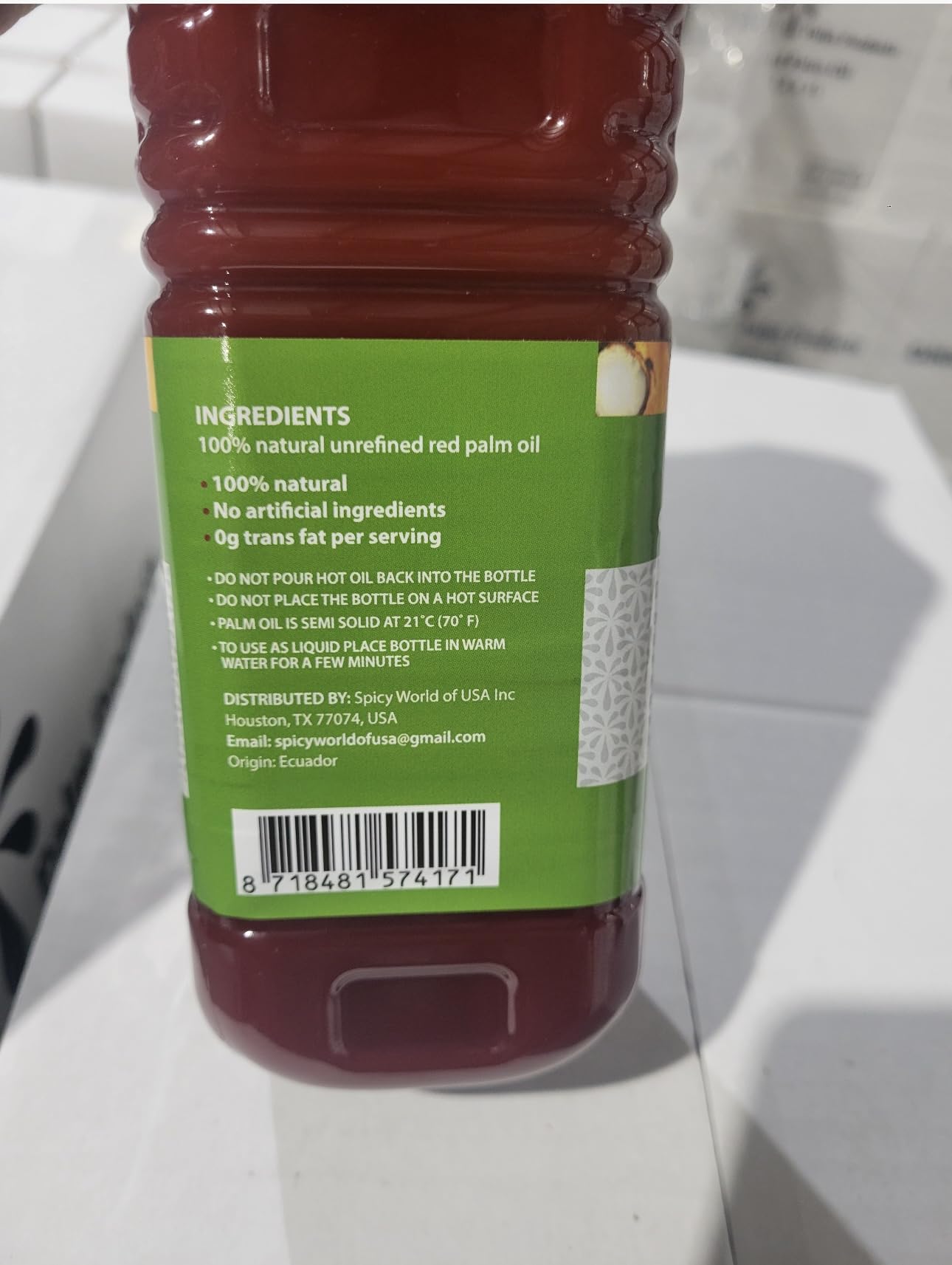 Red Palm Oil (100% Pure) - 33.81 Oz.