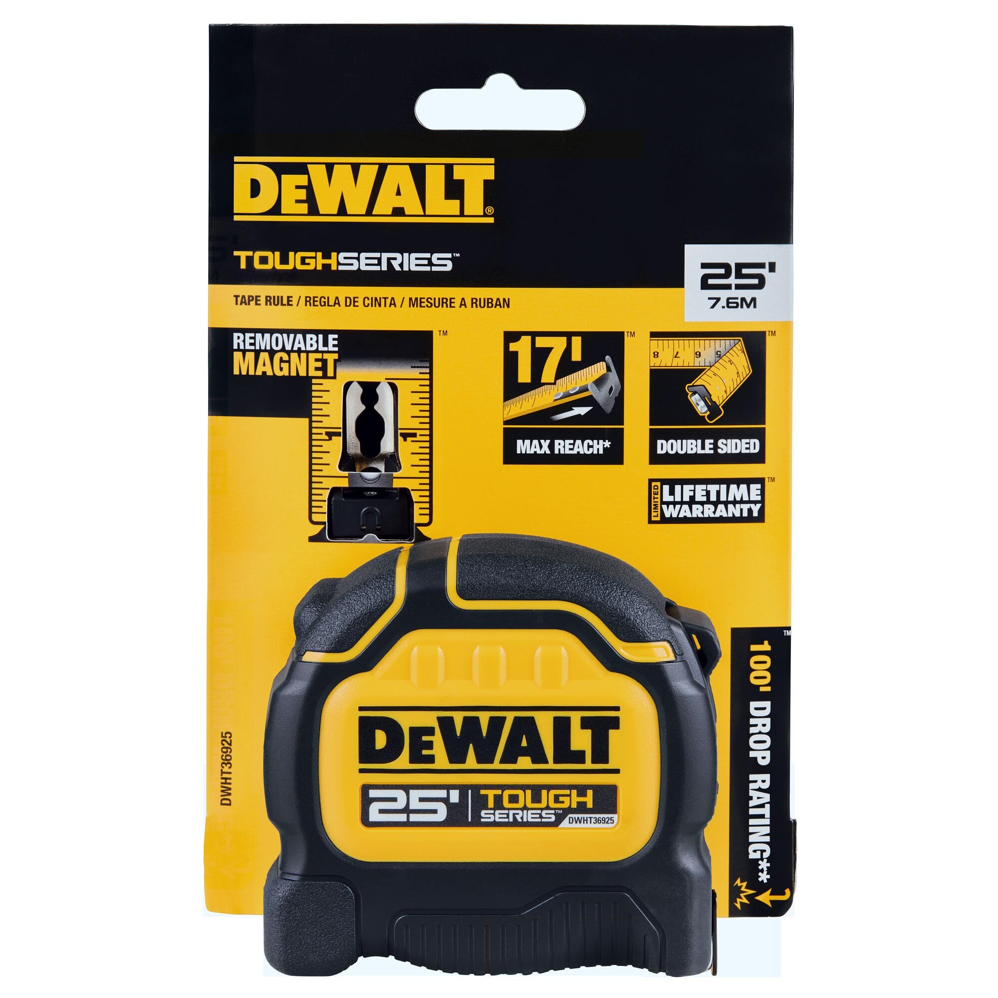 TAPE MEASRE BLK/YLW 25FT