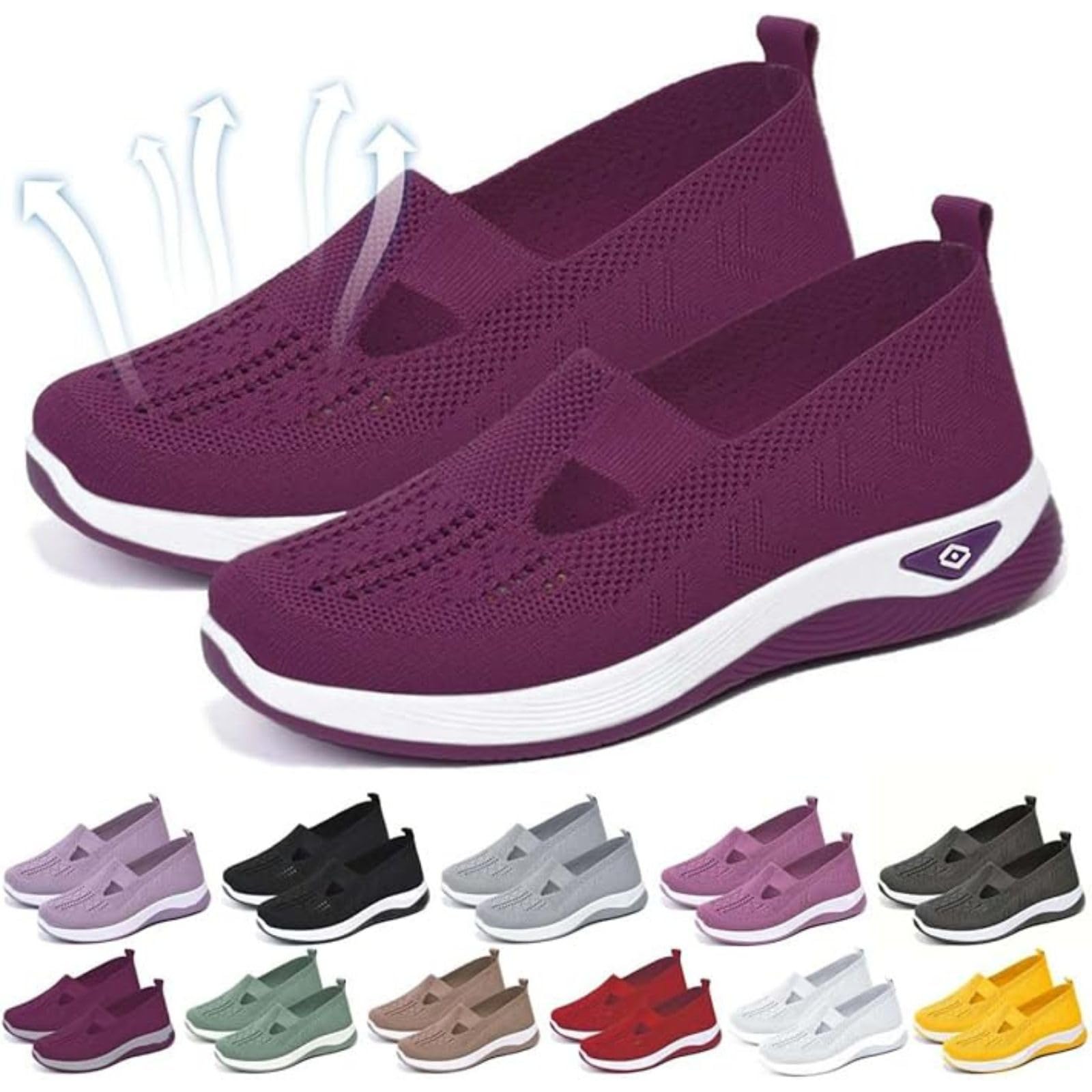 SHAOBGE Wide Width Breathable Women's Orthopedic Walking Shoes