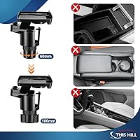 Vista 5 de This Hill 2 Pack Cup Holder Tray for Car, 2 in 1 Detachable Car Food Table Tray with 3.93" Base & Phone Slot,Car Cup Holder Expander with